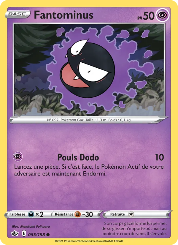 Carte Pokémon Fantominus de l'extension Règne de Glace