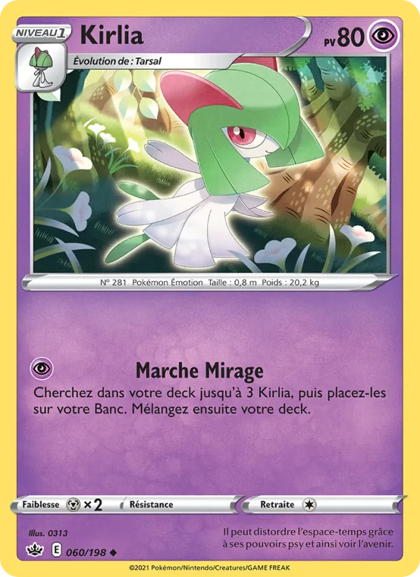 Carte Pokémon Kirlia de l'extension Règne de Glace