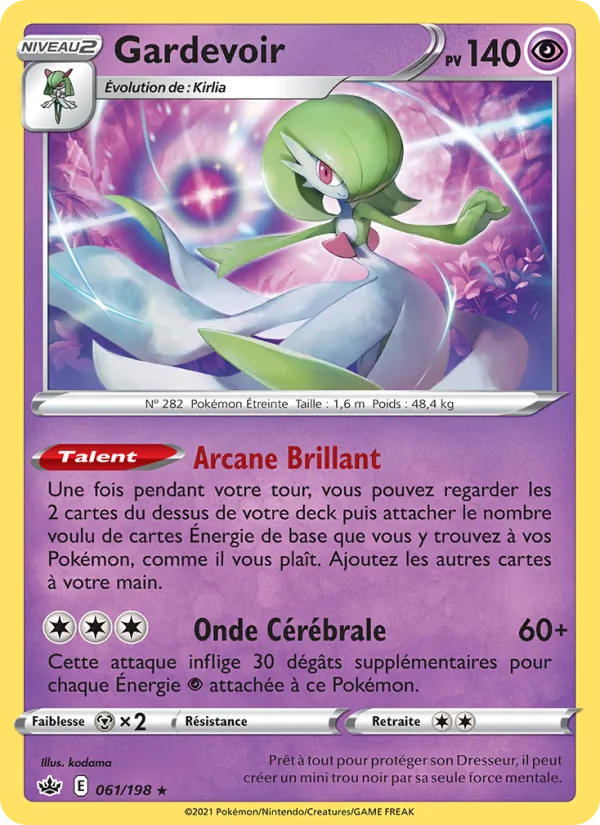 Carte Pokémon Gardevoir de l'extension Règne de Glace