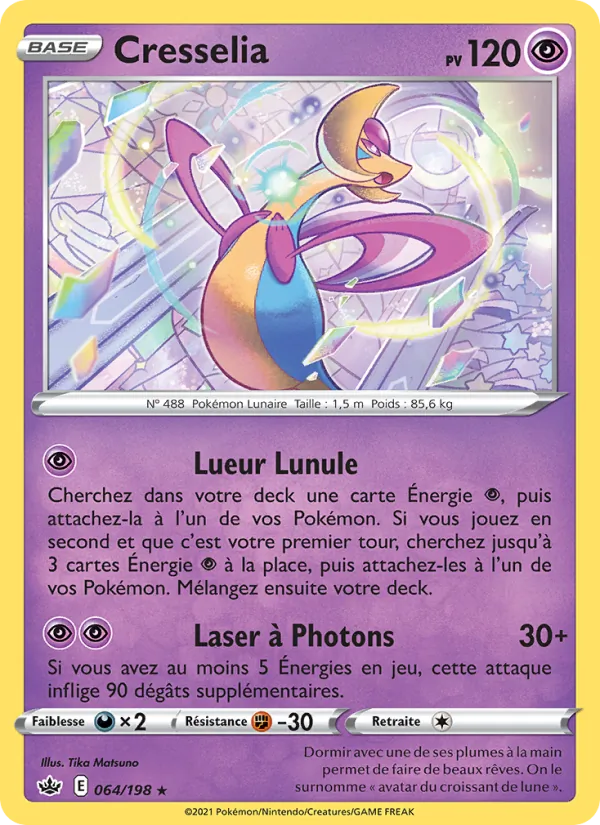 Carte Pokémon Cresselia de l'extension Règne de Glace