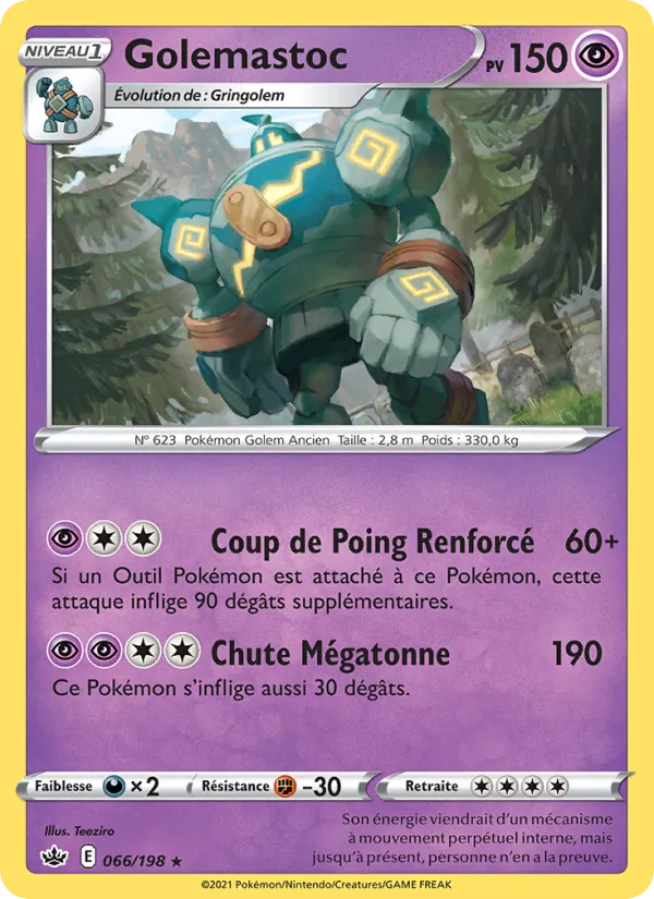 Carte Pokémon Golemastoc de l'extension Règne de Glace