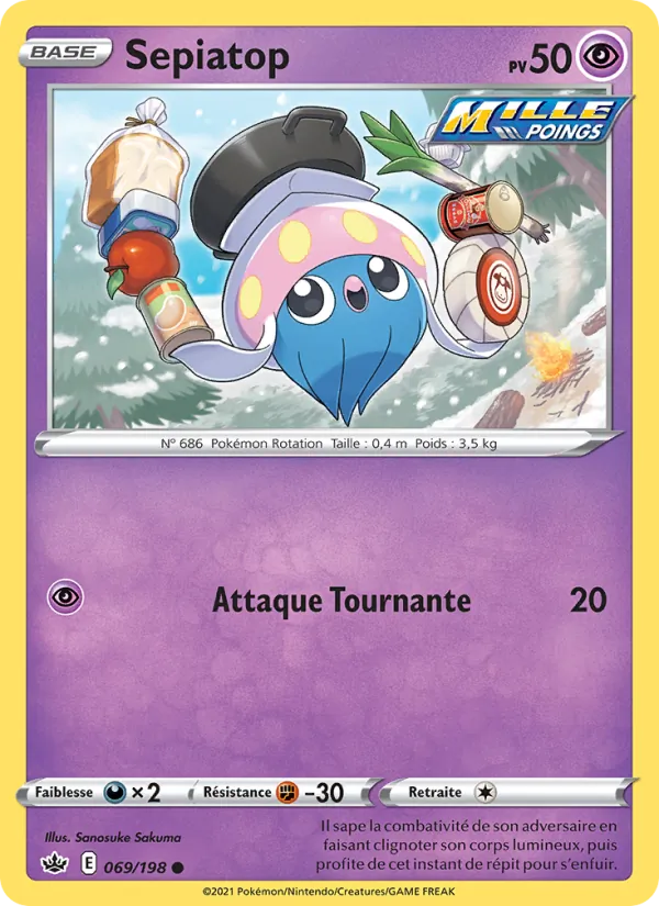Carte Pokémon Sepiatop de l'extension Règne de Glace