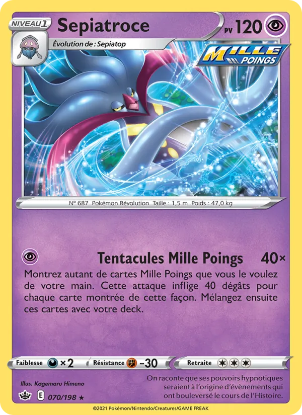 Carte Pokémon Sepiatroce de l'extension Règne de Glace