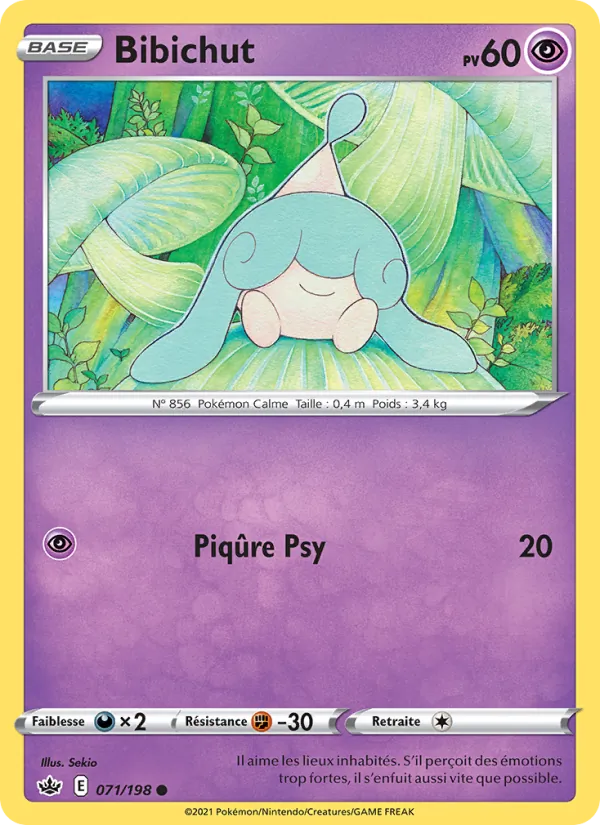 Carte Pokémon Bibichut de l'extension Règne de Glace