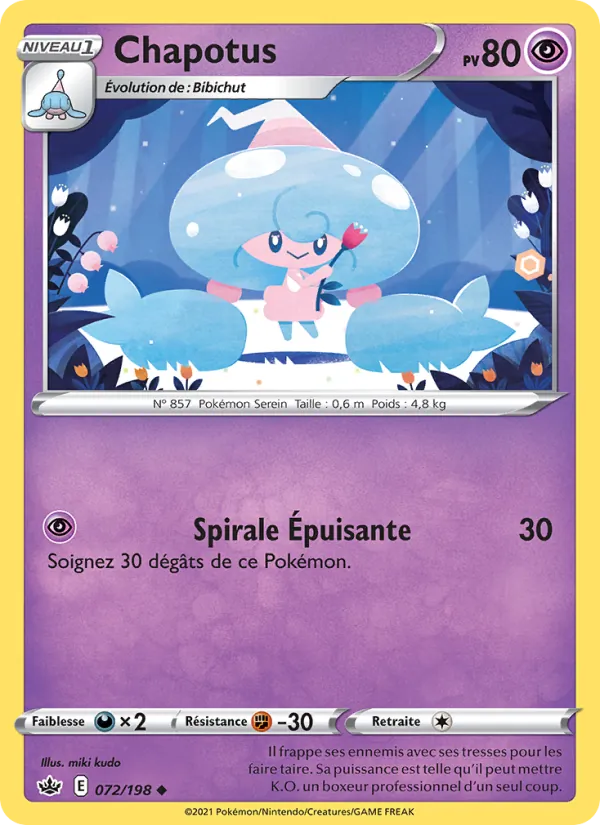 Carte Pokémon Chapotus de l'extension Règne de Glace