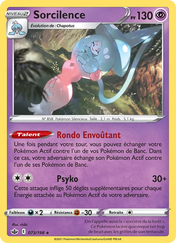 Carte Pokémon Sorcilence de l'extension Règne de Glace
