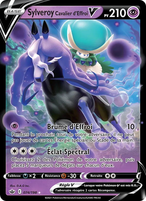 Carte Pokémon Sylveroy Cavalier d'Effroi V de l'extension Règne de Glace