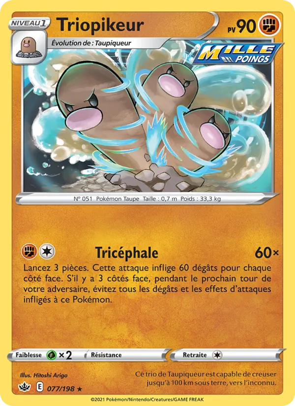 Carte Pokémon Triopikeur de l'extension Règne de Glace