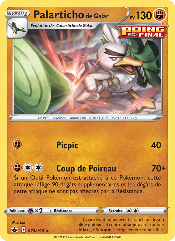 Carte Pokémon Palarticho de Galar de l'extension Règne de Glace