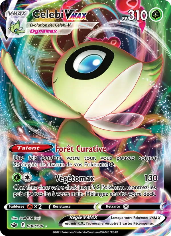 Carte Pokémon Celebi VMAX de l'extension Règne de Glace