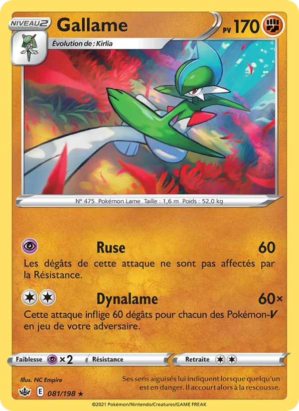 Carte Pokémon Gallame de l'extension Règne de Glace