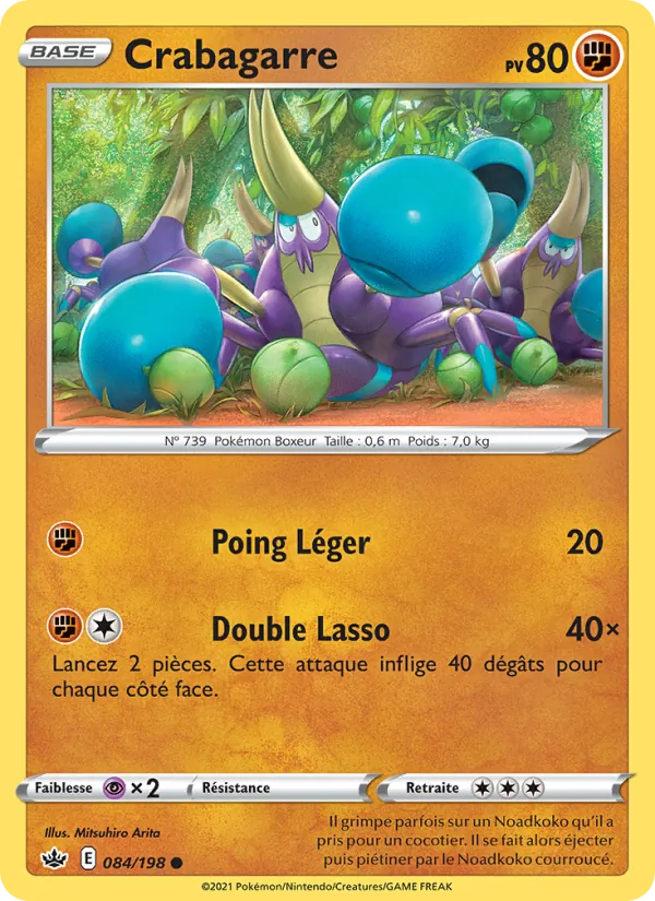 Carte Pokémon Crabagarre de l'extension Règne de Glace