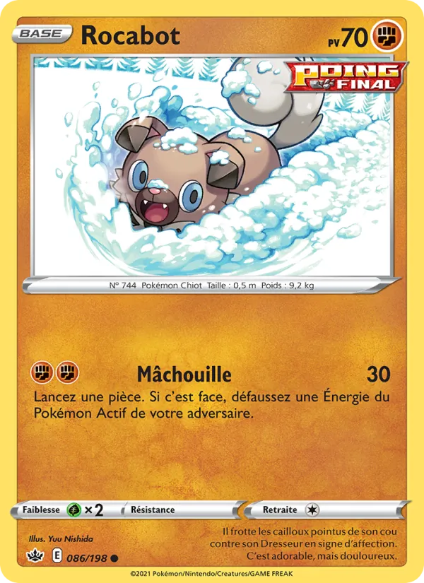 Carte Pokémon Rocabot de l'extension Règne de Glace