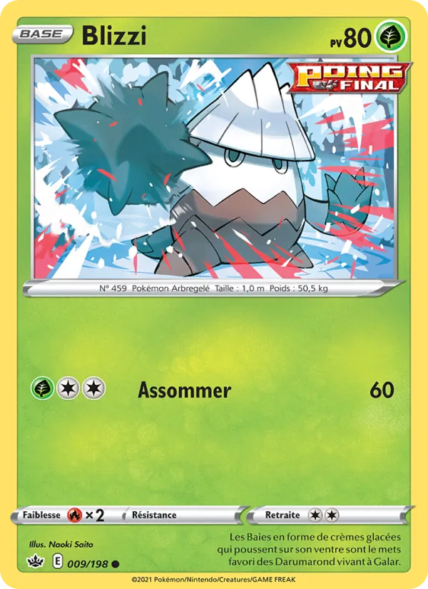 Carte Pokémon Blizzi de l'extension Règne de Glace
