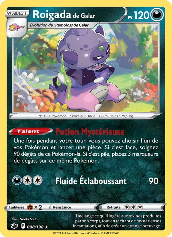 Carte Pokémon Roigada de Galar de l'extension Règne de Glace