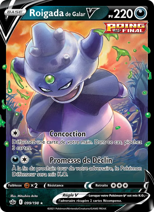 Carte Pokémon Roigada de Galar V de l'extension Règne de Glace