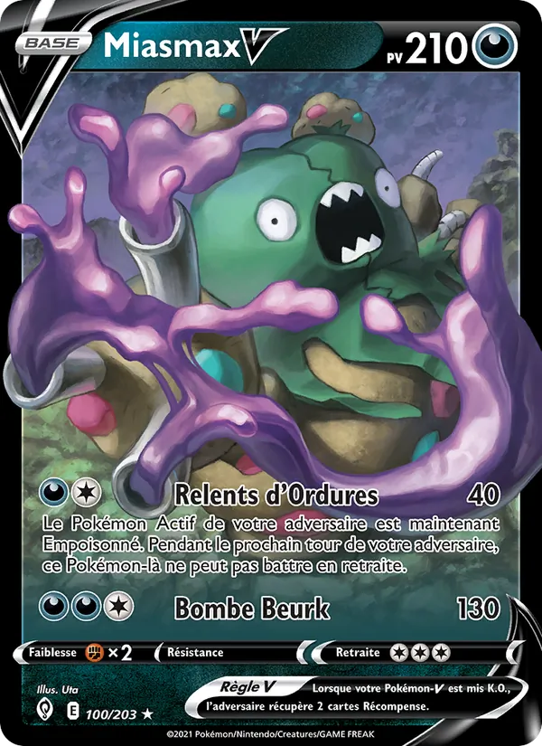 Carte Pokémon Miasmax V de l'extension Évolution Céleste