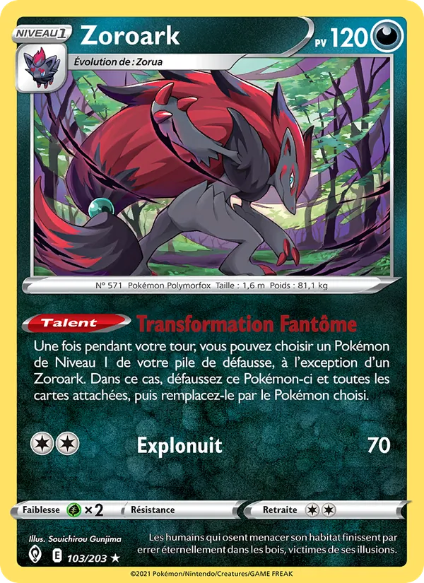 Carte Pokémon Zoroark de l'extension Évolution Céleste