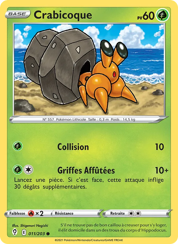 Carte Pokémon Crabicoque de l'extension Évolution Céleste