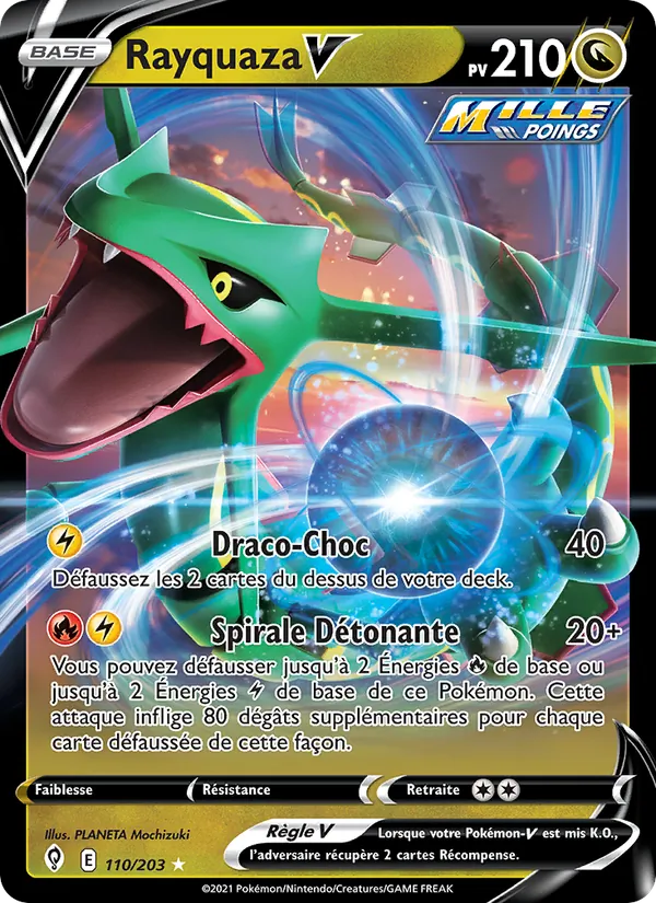 Carte Pokémon Rayquaza V de l'extension Évolution Céleste