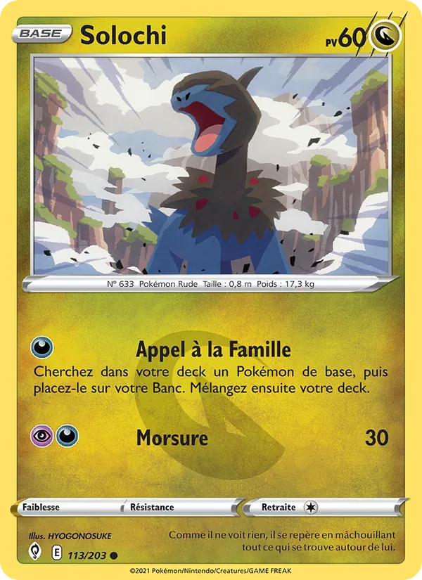 Carte Pokémon Solochi de l'extension Évolution Céleste