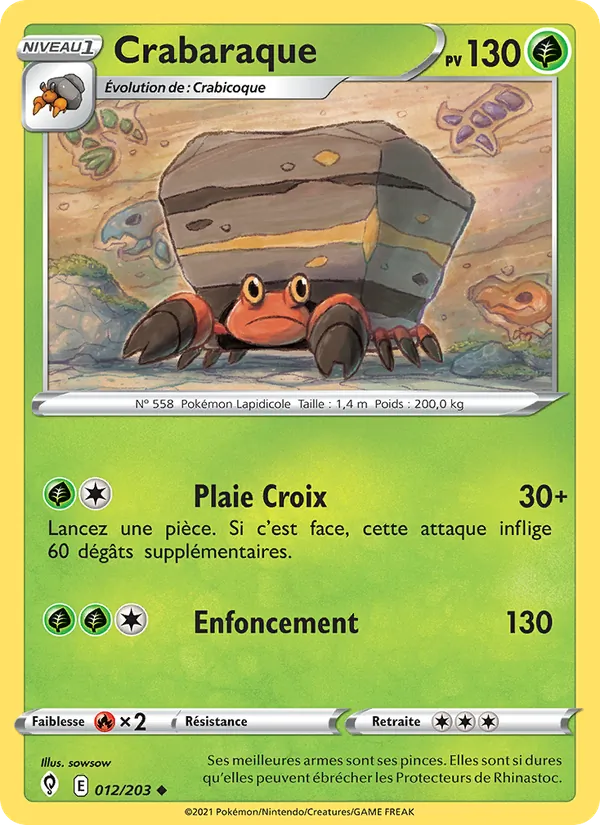 Carte Pokémon Crabaraque de l'extension Évolution Céleste