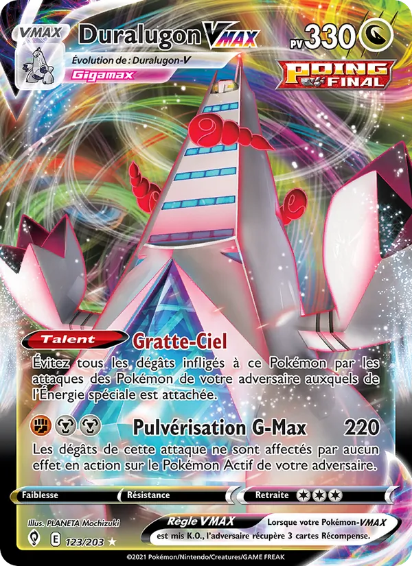 Carte Pokémon Duralugon VMAX de l'extension Évolution Céleste