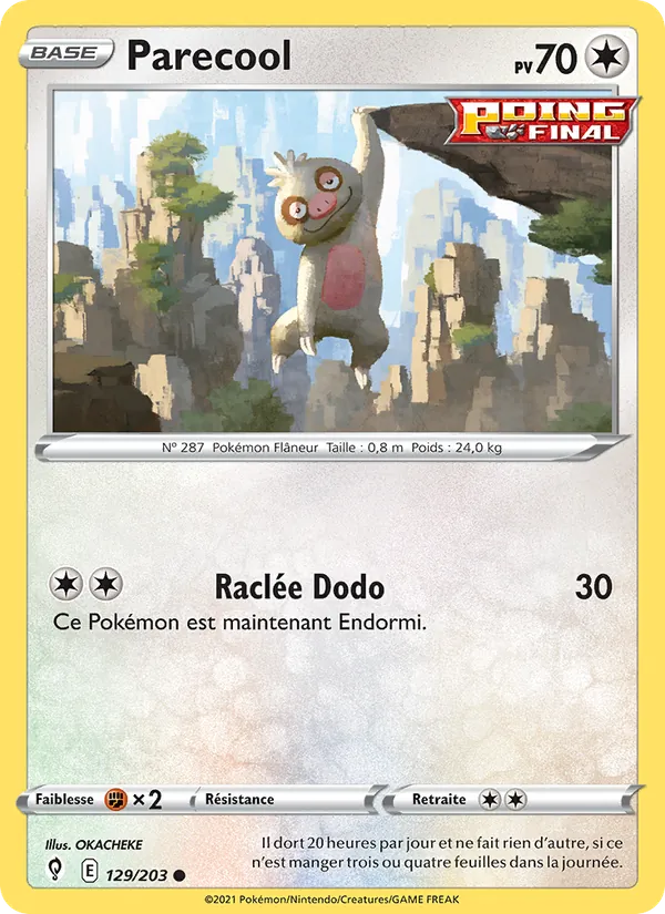 Carte Pokémon Parecool de l'extension Évolution Céleste
