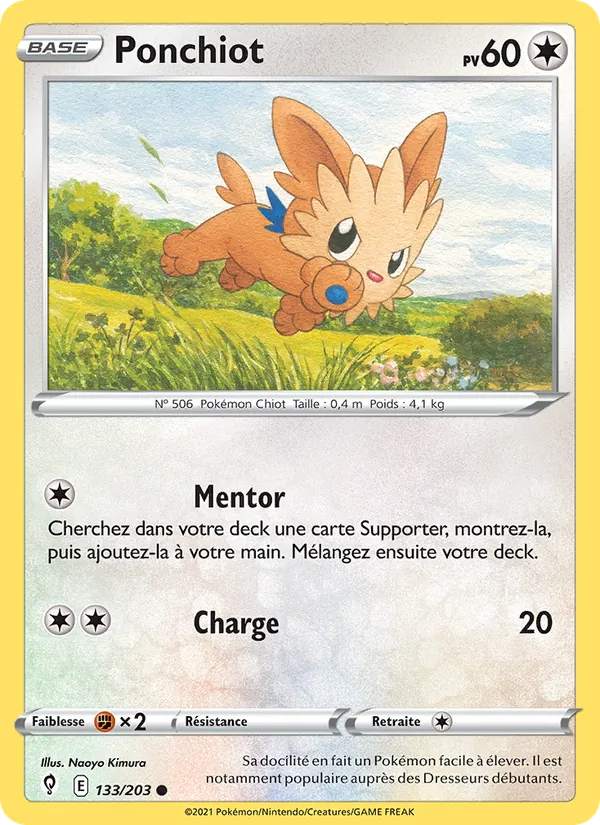 Carte Pokémon Ponchiot de l'extension Évolution Céleste