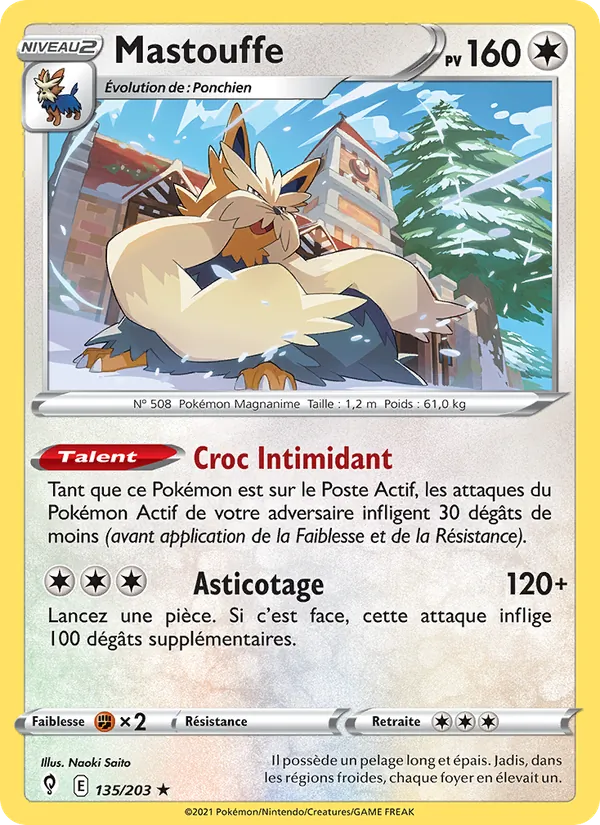 Carte Pokémon Mastouffe de l'extension Évolution Céleste