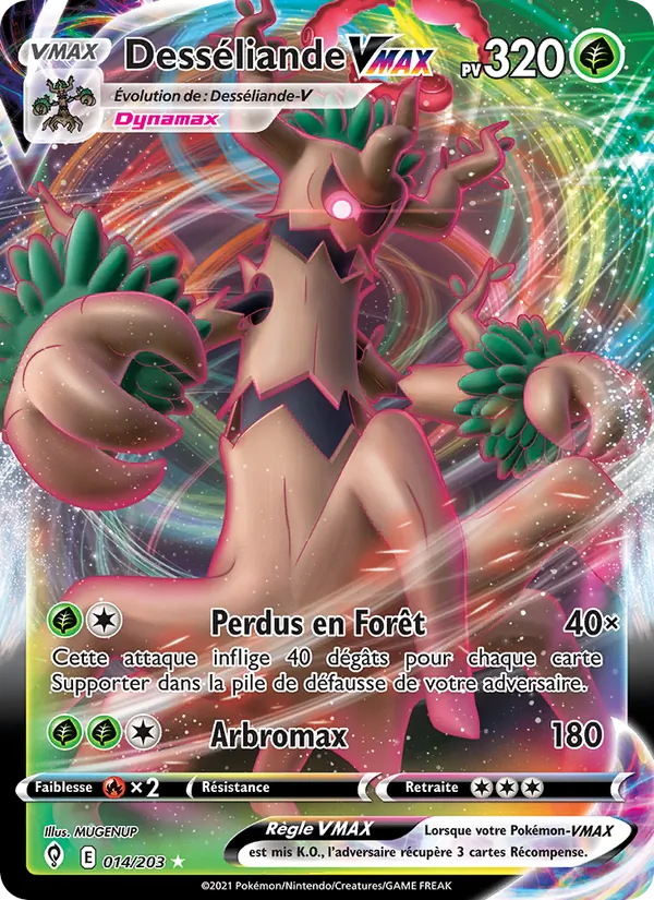 Carte Pokémon Desséliande VMAX de l'extension Évolution Céleste