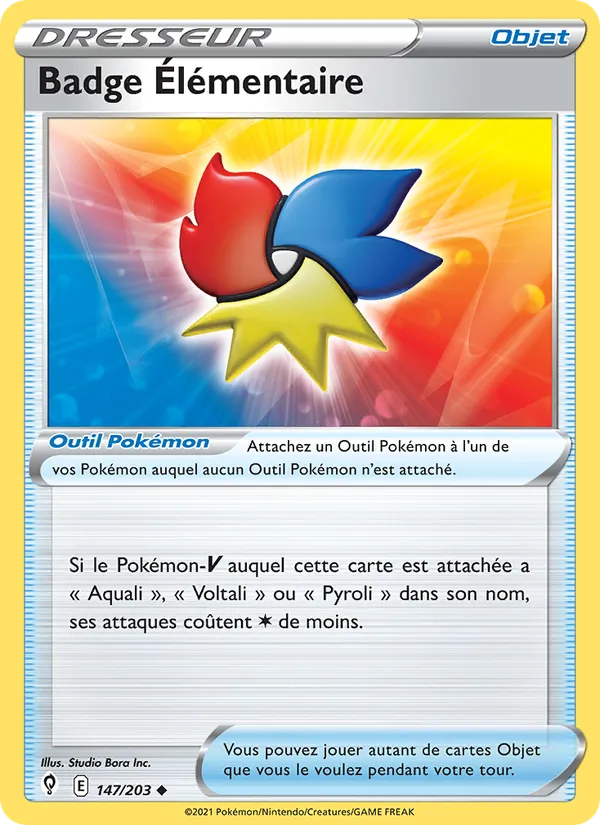 Carte Pokémon Badge Élémentaire de l'extension Évolution Céleste