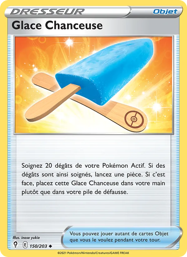 Carte Pokémon Glace Chanceuse de l'extension Évolution Céleste