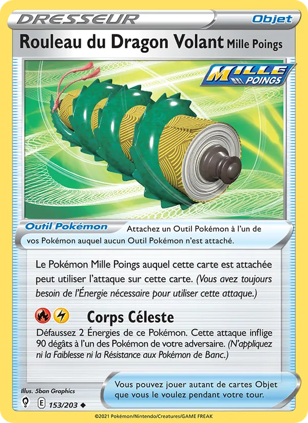 Carte Pokémon Rouleau du Dragon Volant Mille Poings de l'extension Évolution Céleste