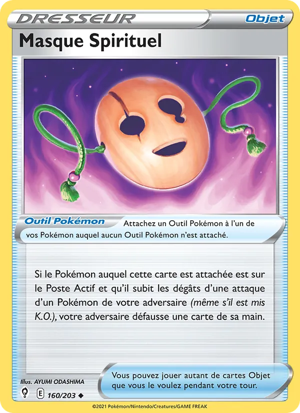 Carte Pokémon Masque Spirituel de l'extension Évolution Céleste