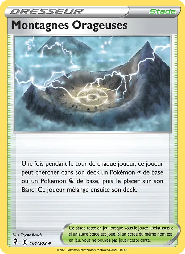 Carte Pokémon Montagnes Orageuses de l'extension Évolution Céleste