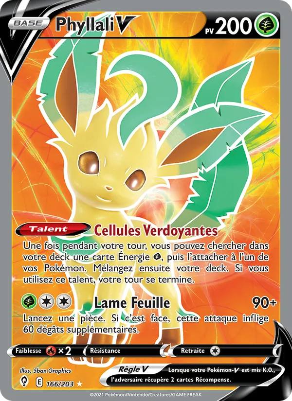 Carte Pokémon Phyllali V de l'extension Évolution Céleste