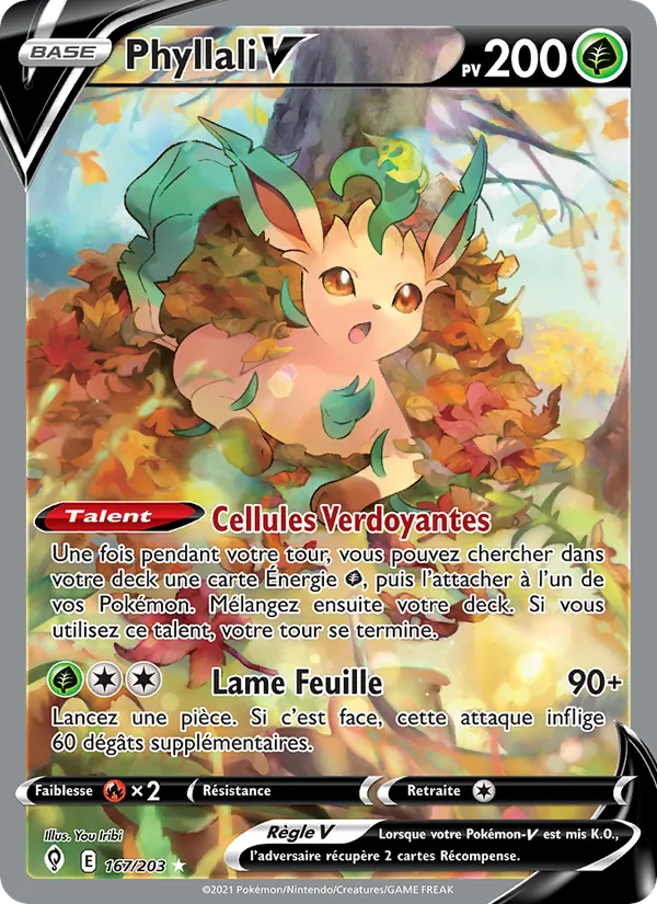 Carte Pokémon Phyllali V de l'extension Évolution Céleste