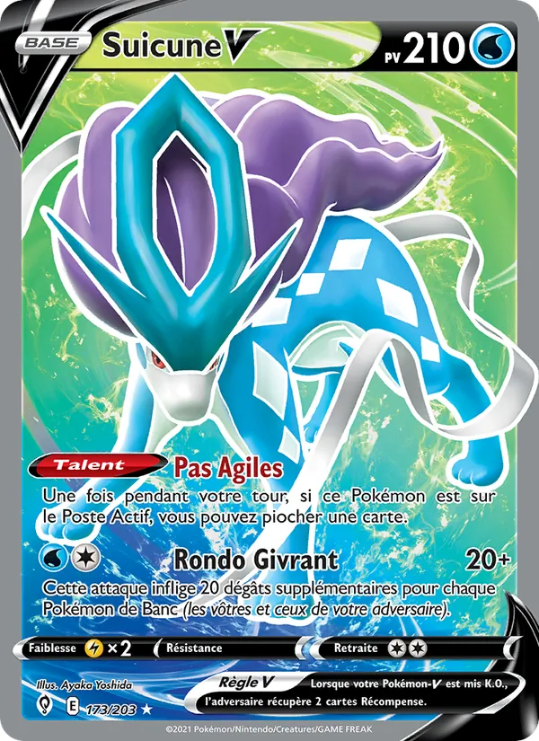 Carte Pokémon Suicune V de l'extension Évolution Céleste