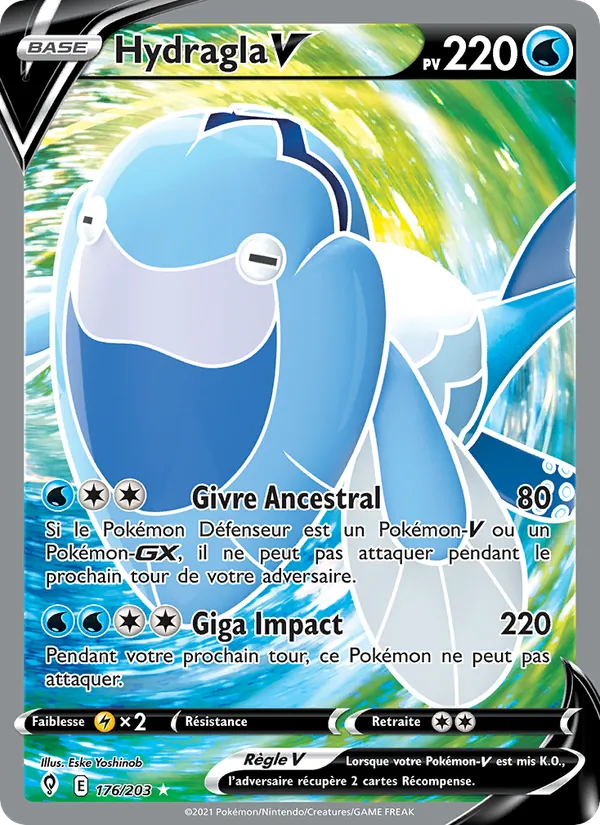Carte Pokémon Hydragla V de l'extension Évolution Céleste
