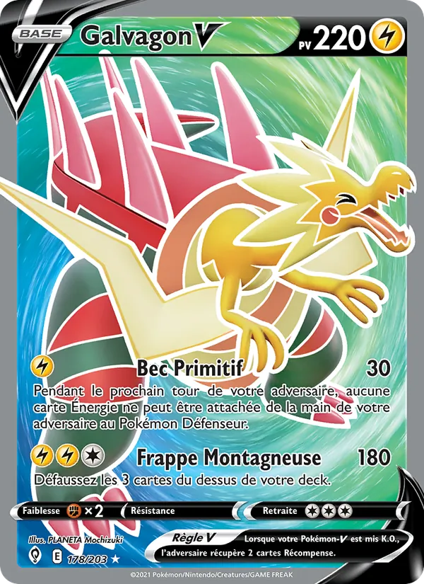 Carte Pokémon Galvagon V de l'extension Évolution Céleste