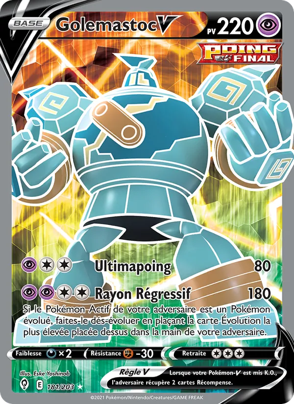 Carte Pokémon Golemastoc V de l'extension Évolution Céleste