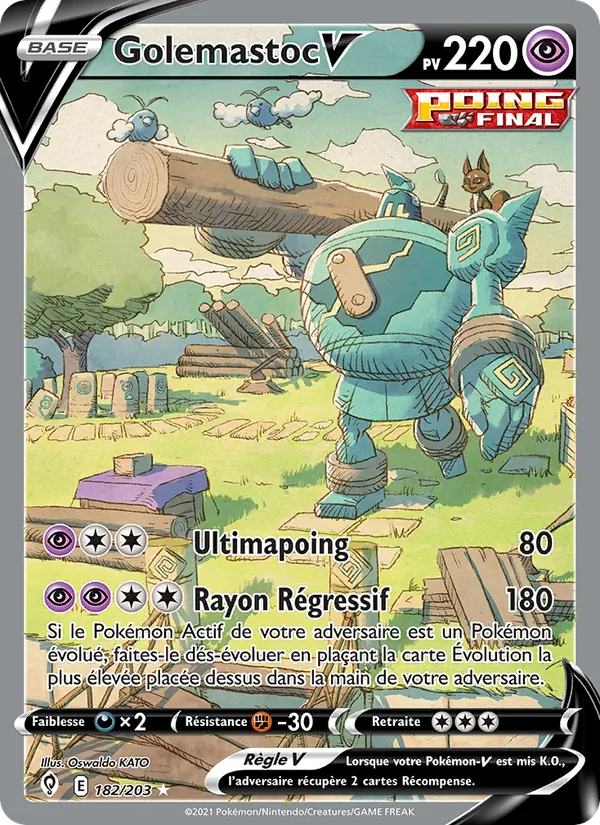 Carte Pokémon Golemastoc V de l'extension Évolution Céleste