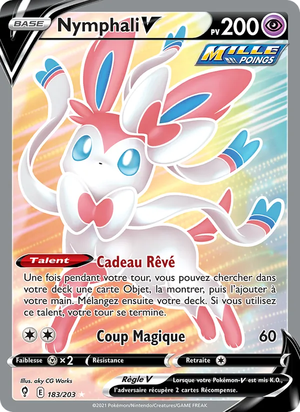 Carte Pokémon Nymphali V de l'extension Évolution Céleste