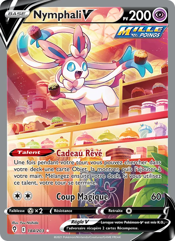 Carte Pokémon Nymphali V de l'extension Évolution Céleste