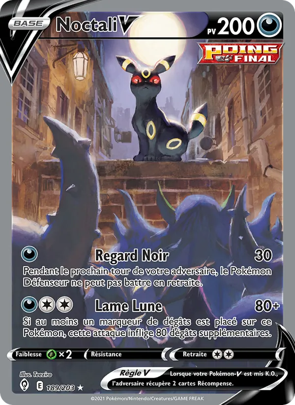 Carte Pokémon Noctali V de l'extension Évolution Céleste