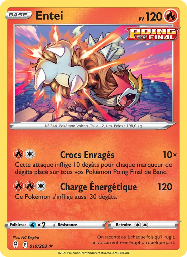 Carte Pokémon Entei de l'extension Évolution Céleste