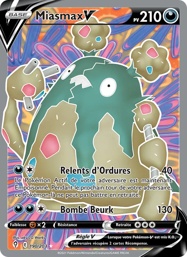 Carte Pokémon Miasmax V de l'extension Évolution Céleste