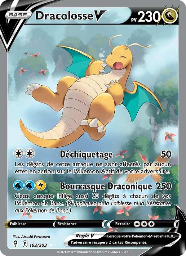 Carte Pokémon Dracolosse V de l'extension Évolution Céleste