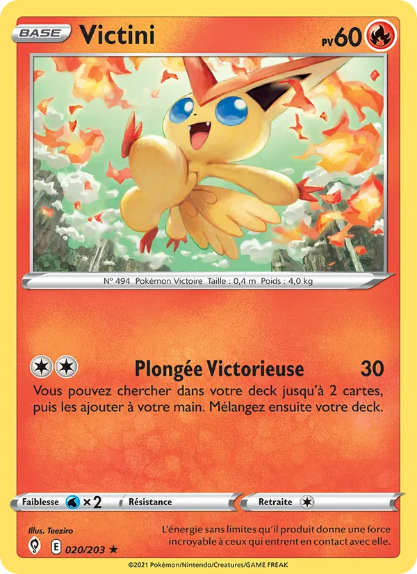 Carte Pokémon Victini de l'extension Évolution Céleste